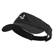 Flying Crane Icon Embroidered Athletic Jersey Mesh Sports Visor - Black OSFM