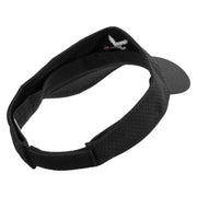 Flying Crane Icon Embroidered Athletic Jersey Mesh Sports Visor - Black OSFM