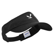 Flying Crane Icon Embroidered Athletic Jersey Mesh Sports Visor - Black OSFM