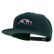 Casino Poker Card Embroidered Wool Blend Prostyle Snapback - Spruce OSFM