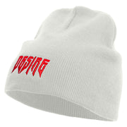 Desire Embroidered 8 Inch Short Beanie - White OSFM