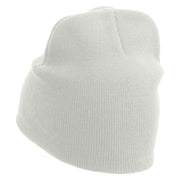 Desire Embroidered 8 Inch Short Beanie - White OSFM