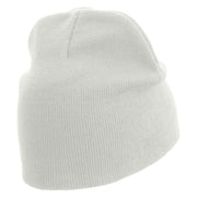 Desire Embroidered 8 Inch Short Beanie - White OSFM