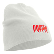 Desire Embroidered 8 Inch Short Beanie - White OSFM