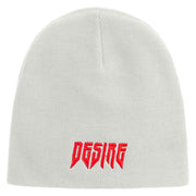 Desire Embroidered 8 Inch Short Beanie - White OSFM