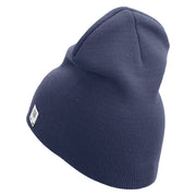 U.S. Marine Corps 1st Marine Division Symbol Embroidered 8 Inch Solid Knit Short Beanie Made in USA - Navy OSFM