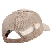 Cute Rest Icon Embroidered Solid Cotton Twill Low Profile Nylon Mesh Back Cap - Khaki OSFM