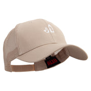 Cute Rest Icon Embroidered Solid Cotton Twill Low Profile Nylon Mesh Back Cap - Khaki OSFM