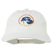 Eagle with Star Circle Embroidered Washed Cap