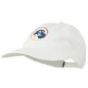 Eagle with Star Circle Embroidered Washed Cap