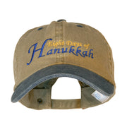 Eight Days of Hanukkah Embroidered Pigment Dyed Washed Cap