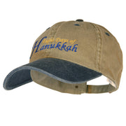 Eight Days of Hanukkah Embroidered Pigment Dyed Washed Cap