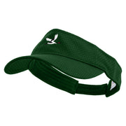 Flying Crane Icon Embroidered Athletic Jersey Mesh Sports Visor - Dk-Green OSFM