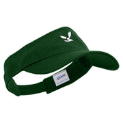 Flying Crane Icon Embroidered Athletic Jersey Mesh Sports Visor - Dk-Green OSFM