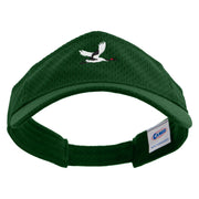 Flying Crane Icon Embroidered Athletic Jersey Mesh Sports Visor - Dk-Green OSFM