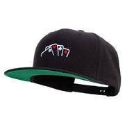 Casino Poker Card Embroidered Wool Blend Prostyle Snapback - Black OSFM