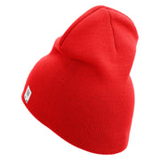 U.S. Marine Corps 1st Marine Division Symbol Embroidered 8 Inch Solid Knit Short Beanie Made in USA - Red OSFM