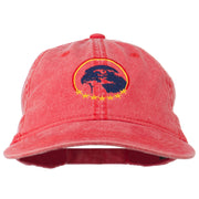 Eagle with Star Circle Embroidered Washed Cap