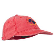 Eagle with Star Circle Embroidered Washed Cap