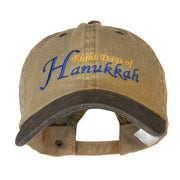 Eight Days of Hanukkah Embroidered Pigment Dyed Washed Cap