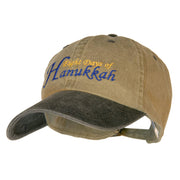 Eight Days of Hanukkah Embroidered Pigment Dyed Washed Cap