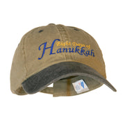 Eight Days of Hanukkah Embroidered Pigment Dyed Washed Cap