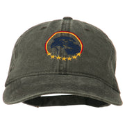 Eagle with Star Circle Embroidered Washed Cap