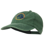 Eagle with Star Circle Embroidered Washed Cap