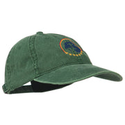 Eagle with Star Circle Embroidered Washed Cap