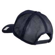 Navy USN Veteran Patched Solid Cotton Twill Mesh Cap - Navy OSFM