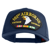 101st Airborne Vietnam Veteran Patched Solid Cotton Twill 5 panel Mesh Back Cap - Navy OSFM