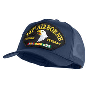 101st Airborne Vietnam Veteran Patched Solid Cotton Twill 5 panel Mesh Back Cap - Navy OSFM