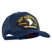 101st Airborne Vietnam Veteran Patched Solid Cotton Twill 5 panel Mesh Back Cap - Navy OSFM