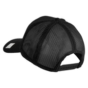 Navy USN Veteran Patched Solid Cotton Twill Mesh Cap - Black OSFM