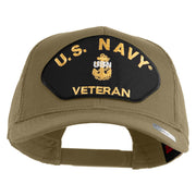 Navy USN Veteran Patched Solid Cotton Twill Mesh Cap - Khaki OSFM