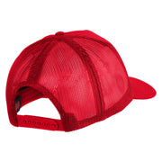 101st Airborne Vietnam Veteran Patched Solid Cotton Twill 5 panel Mesh Back Cap - Red OSFM