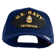 Navy USN Veteran Patched Solid Cotton Twill Mesh Cap - Royal OSFM