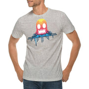 Colorful Pixel Ghost Embroidered Ring Spun Combed Cotton Short Sleeve Deluxe Jersey T-Shirt - Heather-Grey XS