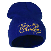 Keep Shining Embroidered Long Knitted Beanie