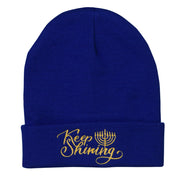 Keep Shining Embroidered Long Knitted Beanie