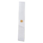 Golden Sun Icon Embroidered Cotton Twill Stretchable Hat Band - White OSFM