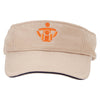 Father's Shoulder for Son Embroidered Pro Style Cotton Twill Washed Visor - Khaki-Navy OSFM