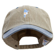 Argentina Map with Flag Logo Embroidered Pigment Dyed Wash Cap - Khaki-Navy OSFM