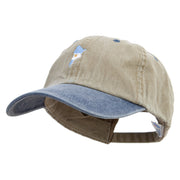 Argentina Map with Flag Logo Embroidered Pigment Dyed Wash Cap - Khaki-Navy OSFM