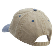 Argentina Map with Flag Logo Embroidered Pigment Dyed Wash Cap - Khaki-Navy OSFM