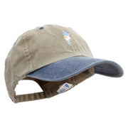 Argentina Map with Flag Logo Embroidered Pigment Dyed Wash Cap - Khaki-Navy OSFM