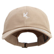 Sketch of Flying Swallow Embroidered Dad Style Unstructured Low Profile 6 panel Cotton Cap - Khaki OSFM