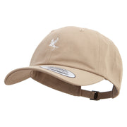 Sketch of Flying Swallow Embroidered Dad Style Unstructured Low Profile 6 panel Cotton Cap - Khaki OSFM