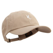 Sketch of Flying Swallow Embroidered Dad Style Unstructured Low Profile 6 panel Cotton Cap - Khaki OSFM