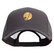 Jazz Music Show Icon Embroidered Solid Cotton Twill Low Profile Nylon Mesh Back Cap - Charcoal OSFM